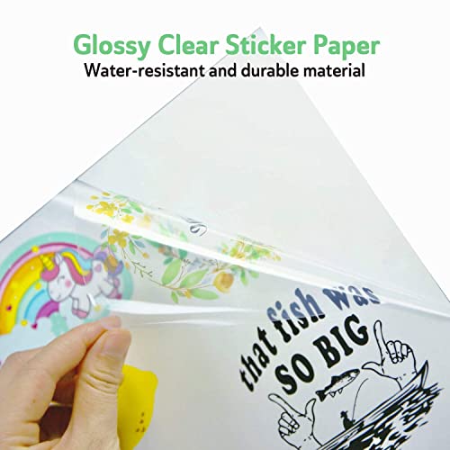 image for KOALA PAPER Koala 95% Clear Sticker Paper for Inkjet Printer - Waterpr