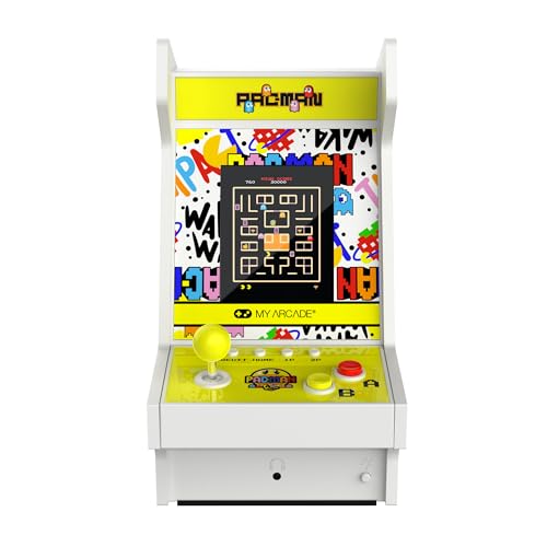 Image of My Arcade Pac-Man Mighty Player: Retro Gaming, 11 inch Countertop Arcade, Illuminated Marquee, 4 Games in 1, Rechargeable Battery