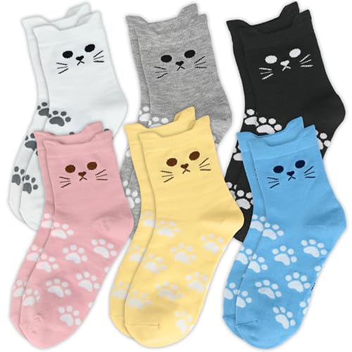 srclo Cat Socks Gifts for Girls Cute Animal Sock Christmas Birthday Xmas Gifts Box for Her Teenage Kids (UK Age 5 Years 8 Years Regular)