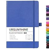 Ruled Notebook/Journal - Classic Lined Journal/Notebook, 5.3'' x 8.26'', Hardcover with Thick Paper, Banded + Pen Holder +Inner Pocket - Violet