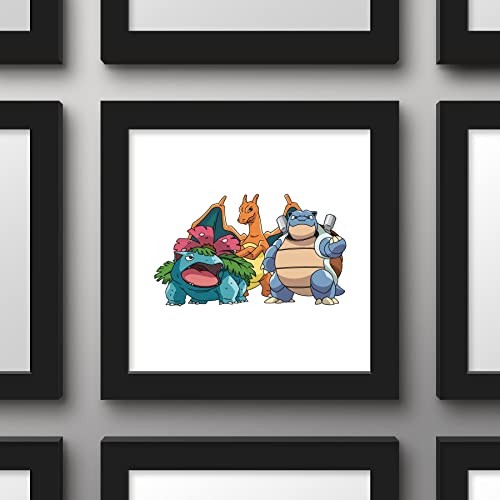 Gallery Pops Pokemon - Blastoise, Charizard, Venusaur Wall Art, Black Framed Version, 12'' x 12'' - Thumbnail 3
