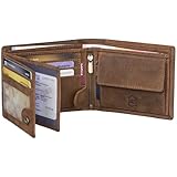 EAAKIE Herren Geldbörse aus Echtleder, Hunterleder Portemonnaie Querformat mit RFID Schutz, großes Münzfach, 8 Kartenfächern, edle Geschenkbox – Leder Geldbeutel, Brieftasche, Portmonee (Tan)