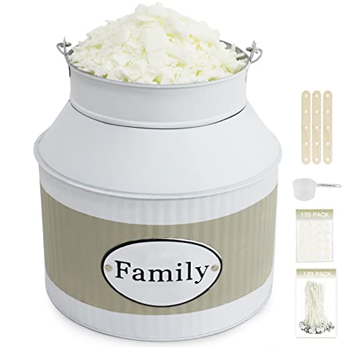 Candle Wax for Candle Making - Soy Wax Candle Kit Art & Craft Supplies for Women/Adults, Scented Homemade Candles Set DIY Candle Craft Tools with Candle Wicks Holder, Soy Wax, Candle Wicks and Spoon