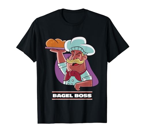 Bagel Boss Retro Funny Baker Baking Designs Regalo Maglietta