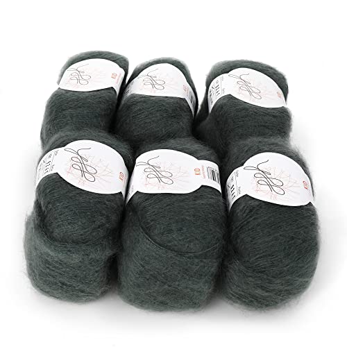 ggh Kid Box - 6 Balls of Kid Mohair Knitting Wool - 121 - Beryl Green, 7 centimetri - Image 3