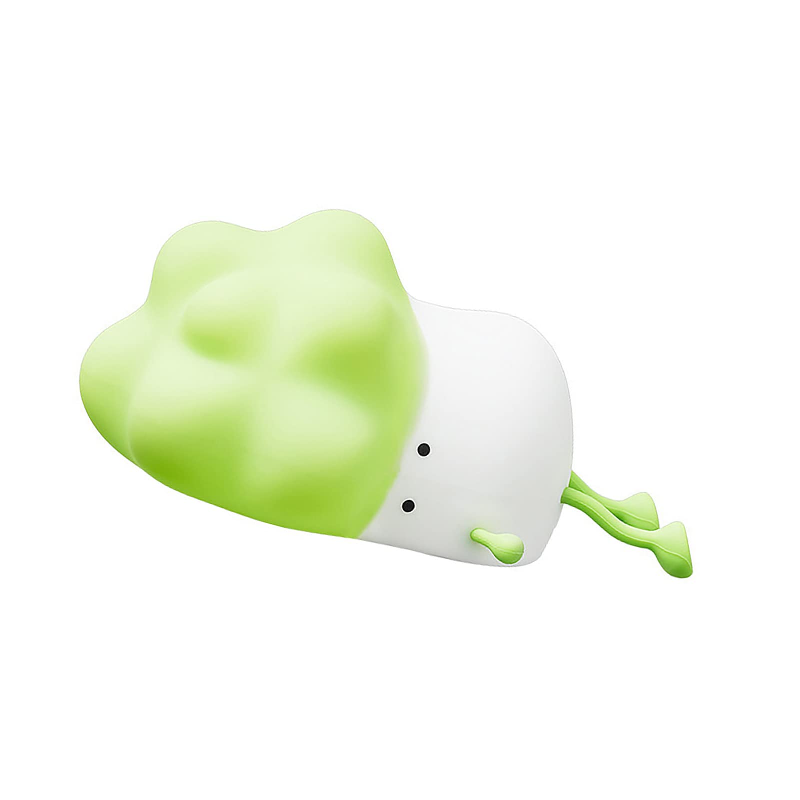 XHTLLO Cabbage Night Light Silicone Lamp, Three Degrees Light Adjustment, Bedroom Bedside Night Light for Kids(108mmGreen)
