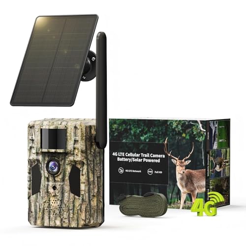 SEHMUA 3rd Cellular Trail Cameras with 48MP Photo 2K Live Streaming, 4G LTE Unlimited Data Plan Built-in SIM Card, 4W Solar Powered Game/Deer Cam No Glow Flash with Motion Activated -Camouflage