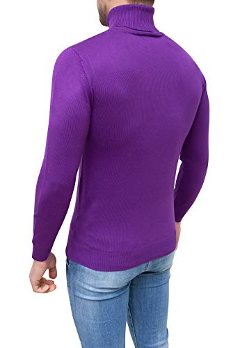 Pull col roulé homme violet pour vos sorties décontractées en taille XL - 4