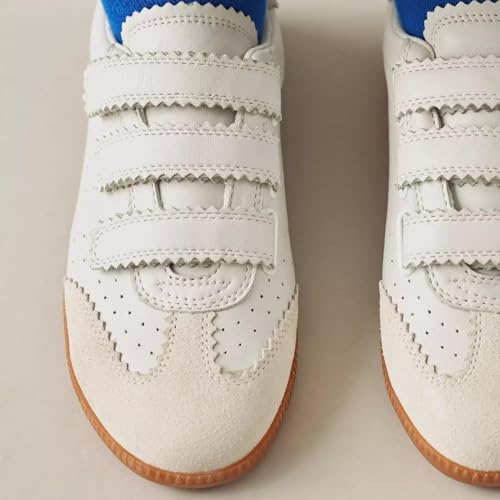 White Sneakers for Women Comfortable Leather Tennis Shoes Casual Fashion Low Top Sneaker Retro Lightweight Casual Shoes4