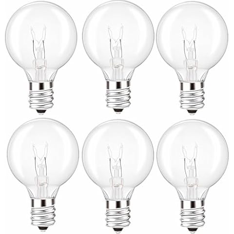 SCOMX Wax Warmer Bulbs, 25 Watt G50 Bulbs for Full-Size Scentsy Warmers, E12 Incandescent Candelabra Base Clear Light Bulbs for Candle Wax Warmer,Halloween Lights,Dimmable - Warm White (25W) Cover