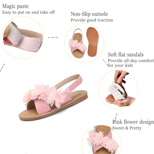 Image of Toddler Girls Sandals Summer Flats Dress Shoes for Baby Little Kids Girl