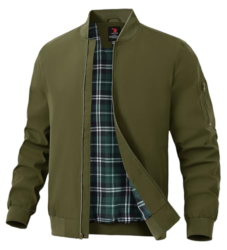 Image of TBMPOY Mens Lightweight Jackets Light Windbreaker Full Zip Casual Work Jacket Golf Business Fall Track Coat with Pockets