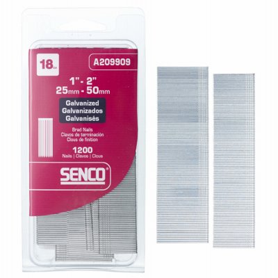Clous brad 18 Ga Senco : pointes de 1 à 2 pouces pour pistolet