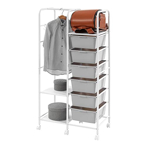 LOWYA ロウヤ ランドセルラック スリム ハンガーラック キッズ 子供 収納 キャスター付き 幅63.5cm 1ｘ6タイプのサムネイル