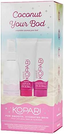 Kopari Coconut Your Bod Kit! Coconut Skincare Body Essentials! Includes Shower Oil, Body Scrub And Body Milk! Cleanses, Polishes And Nourishes Skin! Sulfate-Free, Paraben-Free & Gmo-Free!