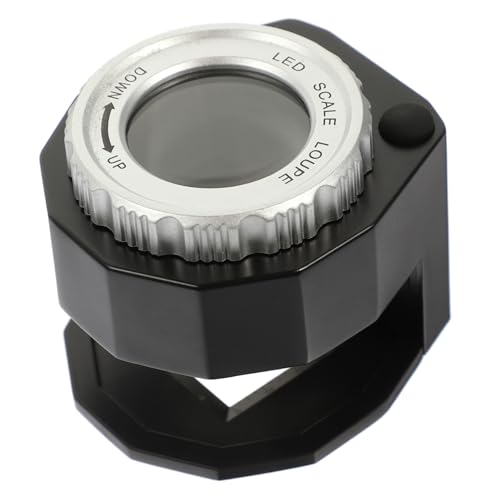 HOODANCOS Rechargeable Jewelers Loupe Magnifier Led Light 30x Lens Portable Small Magnifying Glass for Jewelry Coins Reading Black
