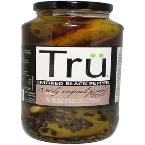 Tru Pickles 6010530 24 oz Smoked Black Pepper Pickles Jar - Pack of 6 Cover