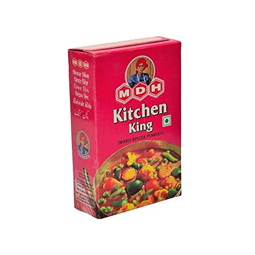 MDH Kitchen King Masala 100g - Enhances the flavours of the meal (Pack of 1) – Spices Mix Curry Masala Recipe Mixes Casserole Seasoning Herbs - Ideal for vegetable dishes with soft curry