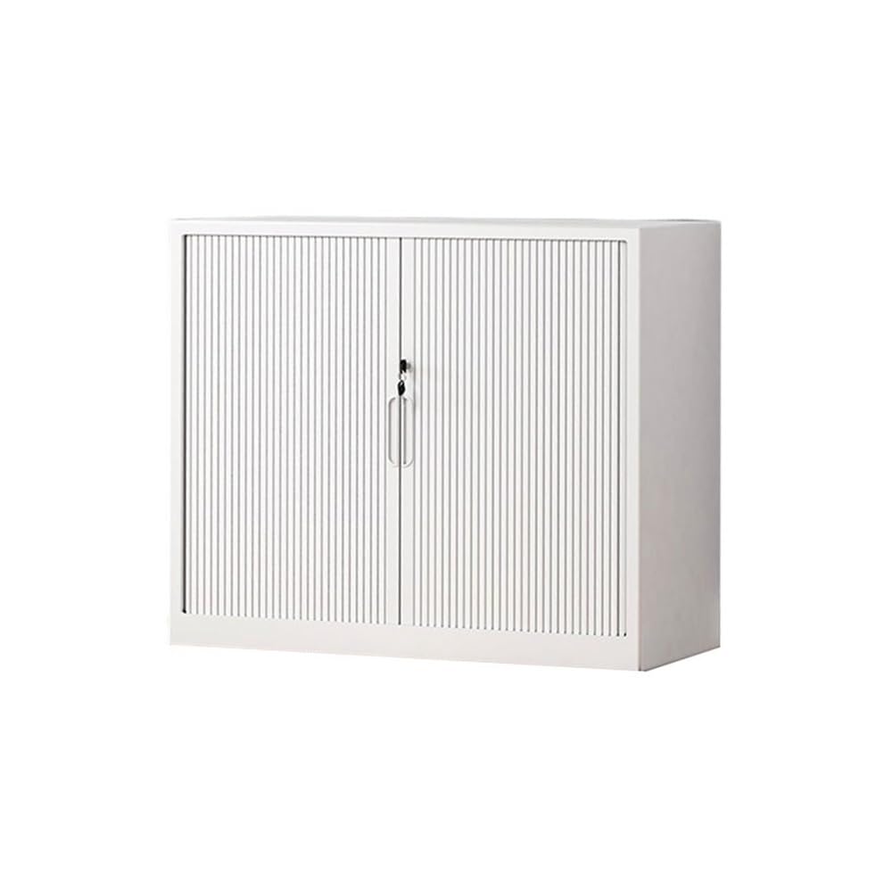 Aioneer White File Cabinet Filing Cabinet Sliding Rolling Door Cabinet Steel Cabinet File Data Office Cabinet Bookcase Balcony Small Storage Cabinet Filing Cabinet