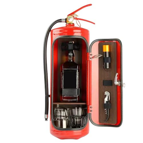 Extincteur minibar, Bar Mobile, métal, pour Les Amateurs de Whisky et Les Pompiers, boîtes de Rangement pour vin Liqueur, Armoire à vin, décoration de...
