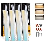 Ansen 4Packs of Under Cabinet Lighting Hardwired, 12IN 10W 666LM, Dimmable Led Light for Kitchen/Bar/Closet, CRI92, R990, 3 Color Temperature, 3000K/4000K/5000K(Warm White, Cool White, Daylight)