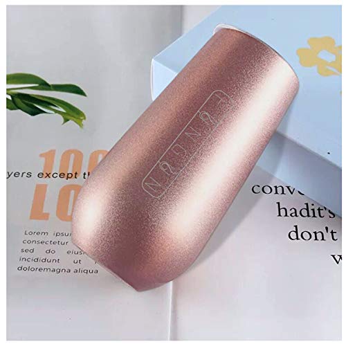 Fungun 6 Pack Stemless Champagne Flutes Wine Tumbler, 6 OZ Double-insulated Rose Gold Cocktail Cups Unbreakable Reusable Champagne Toasting Glasses with Lids (Rose Gold)