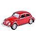 Escala de la Vendimia Escarabajo clásico 1/32 Diecast Metal Tire hacia atrás con el Sonido y la luz del Coche de Juguete de Modelo para el Regalo/niños Rojo