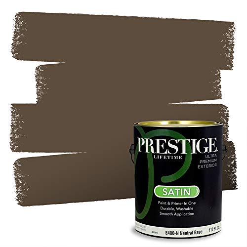 PRESTIGE Paints Exterior Paint and Primer In One, 1-Gallon, Satin, Comparable Match of Sherwin Williams* Status Bronze*