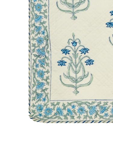 Image of Neel Hand Block Printed Cushion Cover Set | Cushions Cover for Home & Office | 100% Cotton Fabric | Size - 16 x 16 Inches | Pack of 2 Cushion Covers | Color - White