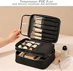 Makeup Bag, Travel Cosmetic Bag Organizer, Portable Pouch Purse with Compartments for Cosmetics Toiletries Accessories