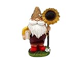 Sunflower Resin Garden Gnome Statues, Bee Festival Garden Gift Decoration,Lawn Decoration Gnome,...
