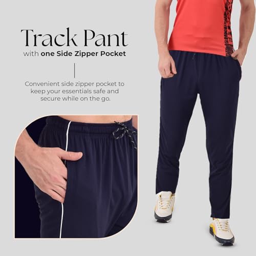 Image of Cotton Track Pant for Men | Lower for Man | Comfortable Lower Men with Zip Pocket for Gym, Sports & Casual Wear