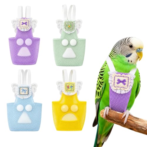 Beyinkoy Pañales para Aves, 4 Piezas, Reutilizables para Loros