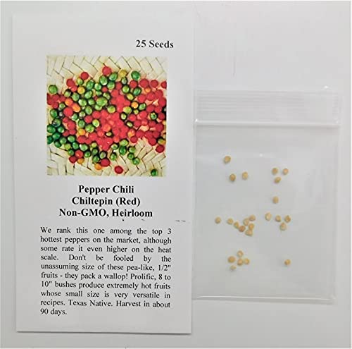 David's Garden Seeds Pepper Chili Chiltepin Fba-9881 (Red) 25 Non-Gmo, Heirloom Seeds #TOP1