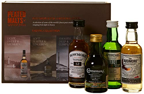 Cofanetto Malti Torbati - 4 miniature formato 5Cl - Ardmore, Connemara, Bowmore 12, Laphroaig Select