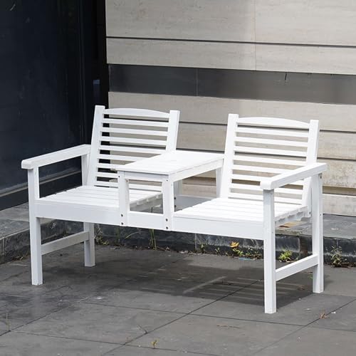 Banc de jardin avec dossier et table centrale ensemble table et chaises