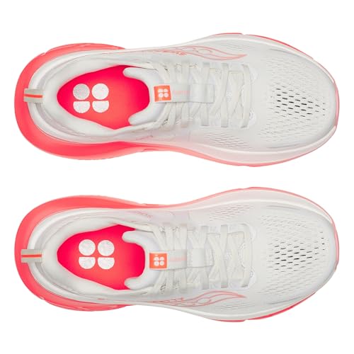 Image of Saucony Women's Guide 18 Sneaker, White /Fluoro, 12