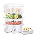 FORHERE Cuiseur Vapeur Électrique, Cuiseur Vapeurs 3 paniers (9 L) avec minuterie, Cuisson vapeur cuisine pour légumes, viande, sans BPA, Protection anti-brûlure sèche, Lave-vaisselle, 800W