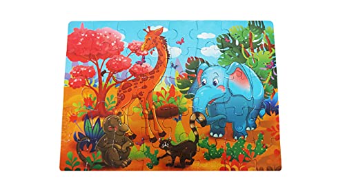 Image of MUREN Jungle Jigsaw Puzzle Game for Kids- Age of 5-12 Years Old- Educational and Fun Children Game-Child Learning & Creativity Game Fun Child Play (40 Pieces-Multicolor)