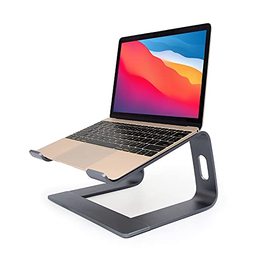 Padwa Lifestyle Gris Support pour Ordinateur Portable - Aluminium Support Ergonomique pour Ordinateur Portable,Support de Ventilation démontable pour Tous Les Ordinateurs Portables de 10 à 17,3"