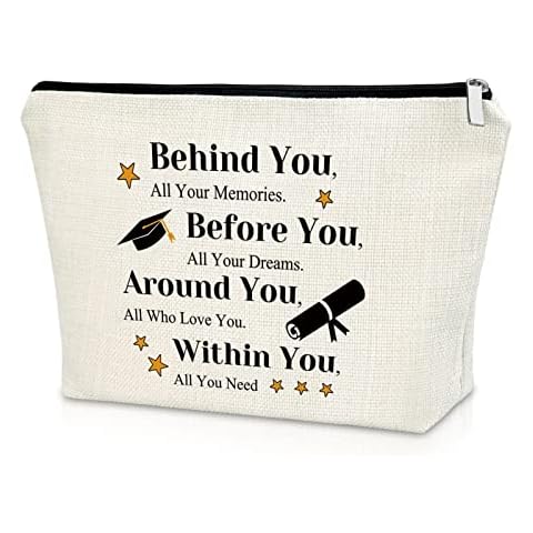 Sazuwu Graduation Gifts for Her Makeup Bag Inspirational Gifts for Women Congratulations Gifts for Friend Cosmetic Bag Friendship Gifts for Best Friend New Job Gift Cosmetic Travel Pouch, Multicolor Cover