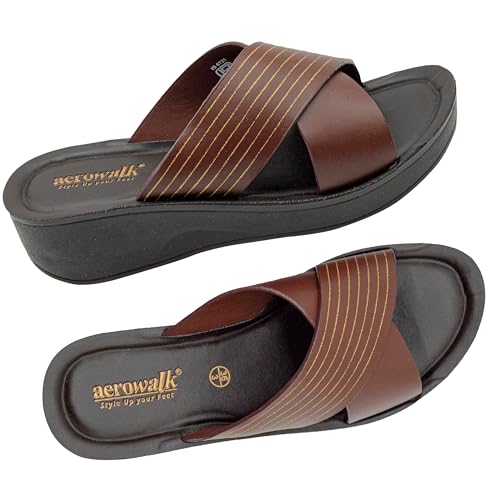 Image of AEROWALK Stylish Fashion Sandal for Women | Comfortable| Lightweight | Anti Skid | Casual Office Footwear (AT28)