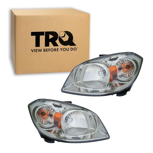 Image of TRQ Headlight Assembly Set GM2502274 GM2503274 Compatible with 2005-2010 Chevrolet Cobalt 2007-2009 Pontiac G5