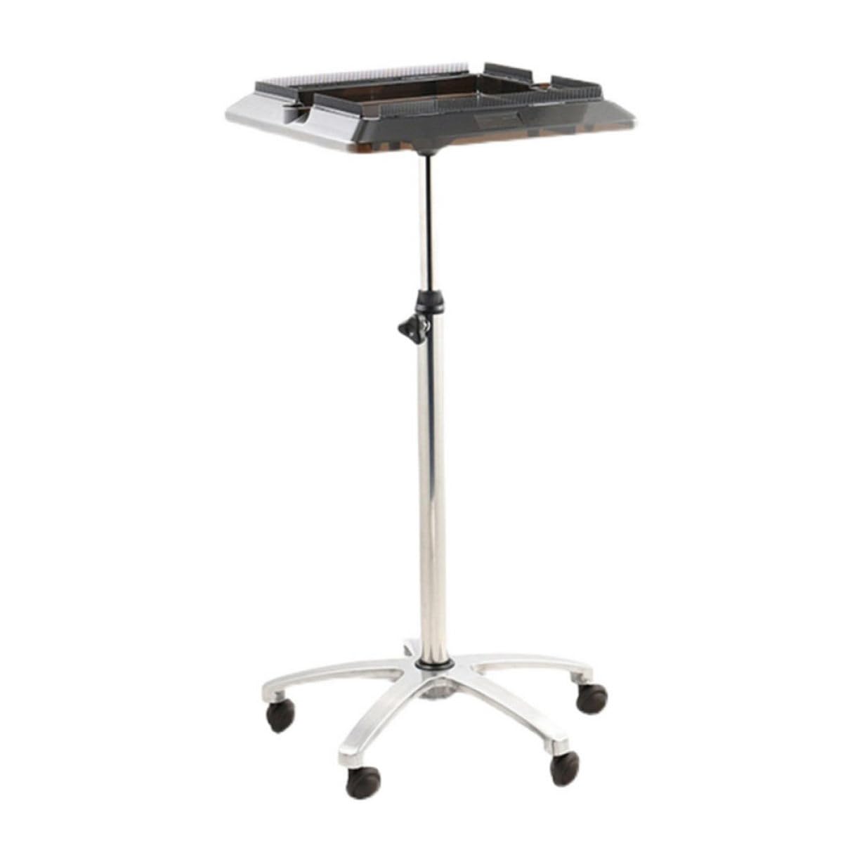 Chariot de coiffure hauteur réglable étagère rangement perruques meuble plastique métal salon
