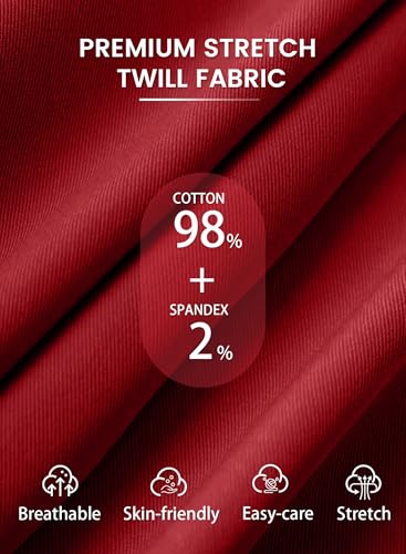 Image of HUNGSON Mens Chinos Dress Pants Slim Fit Stretch Business Casual Golf Work Slacks Trousers
