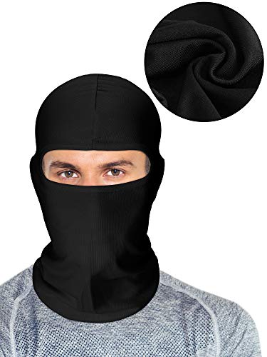 Syhood 6 Pcs Mens Balaclava Sun Protection Full Face Mask Summer Uv Bandana Face Covering Cooling Neck Gaiter (Gray, Blue, Black, Fluorescent Colors, Spandex Fabric) #TOP2