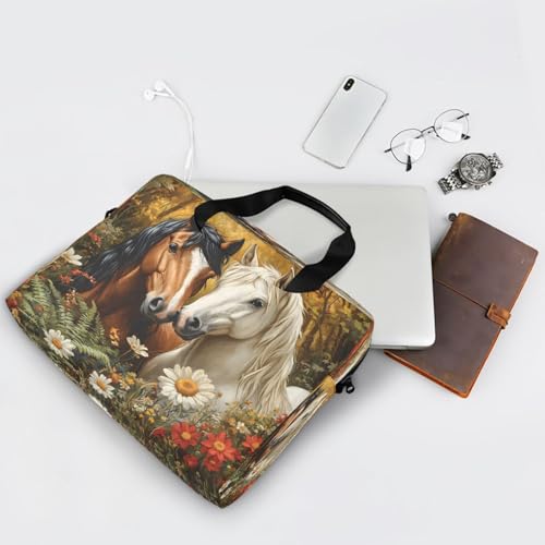 Maletín para laptop ALAZA con diseño de caballos miniatura 7