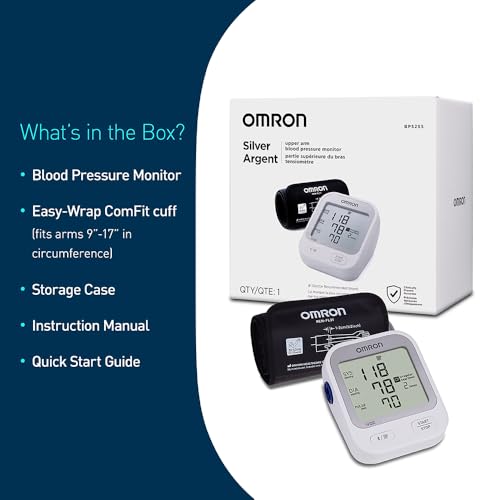 Omron BP5255 Silver Upper Arm Blood Pressure Monitor, Clinically Validated, Medical Grade, Large Screen, Unlimited Readings In Omron App thumb #5