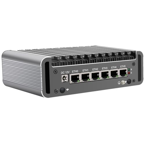 Image of 6 Ports Firewall Micro Appliance /Mini PC, Celeron N5105 Quad Core Firewall Mini PC with 6x2.5G i226-V NICs, Support AES-NI Router PC VPN OPNsense, Barebone