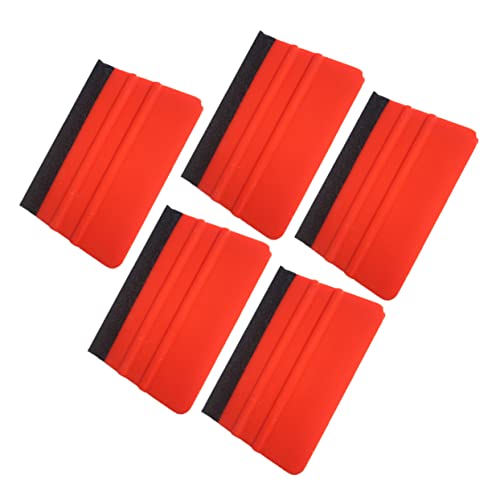 SUPVOX 5pcs Plastic Felt Film Applying Tool for Auto Window Film Installation Car Decal Scraper for Vehicle Paint and Convenient Car Gadget Red